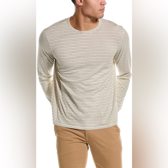 NWOT Vince Slub Stripe Long Sleeve Crew T-Shirt Size Large - Picture 1 of 8